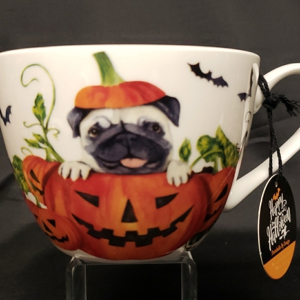 Portobello by Design Bone China Pumpkin Pug Mug
